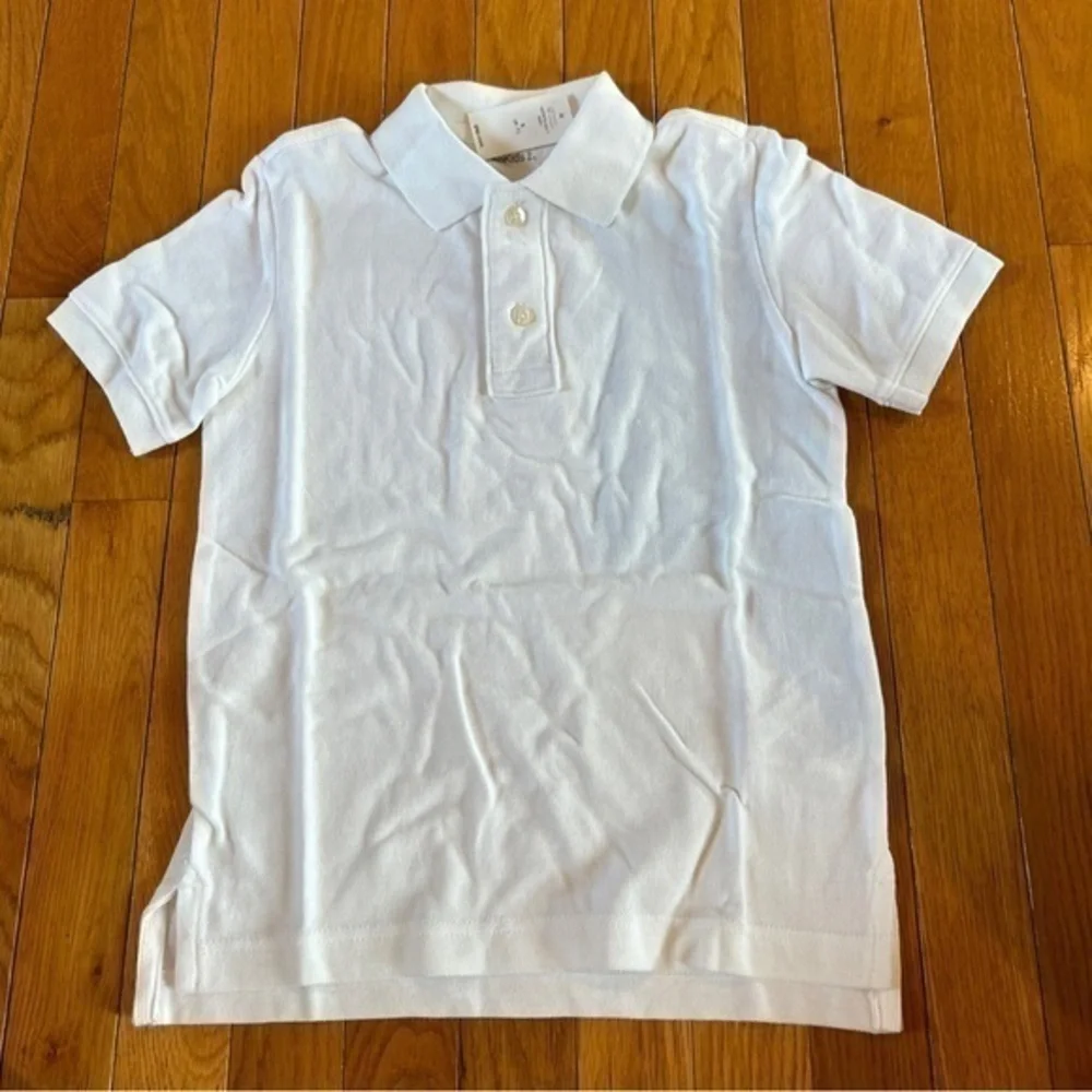 New gap Kids White Polo Short Sleeve Casual Shirt Uniform School Girls Size 6-7